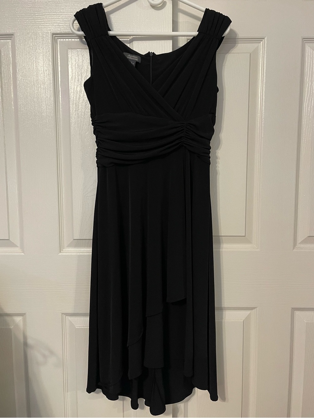 dressbarn Black Sleeveless Ruched High-Low Dress - Picture 1 of 4